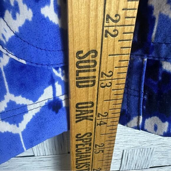 CHICO’s Zynergy lightweight zip up jacket, blue, & white coastal granny, blazer - Picture 6 of 9